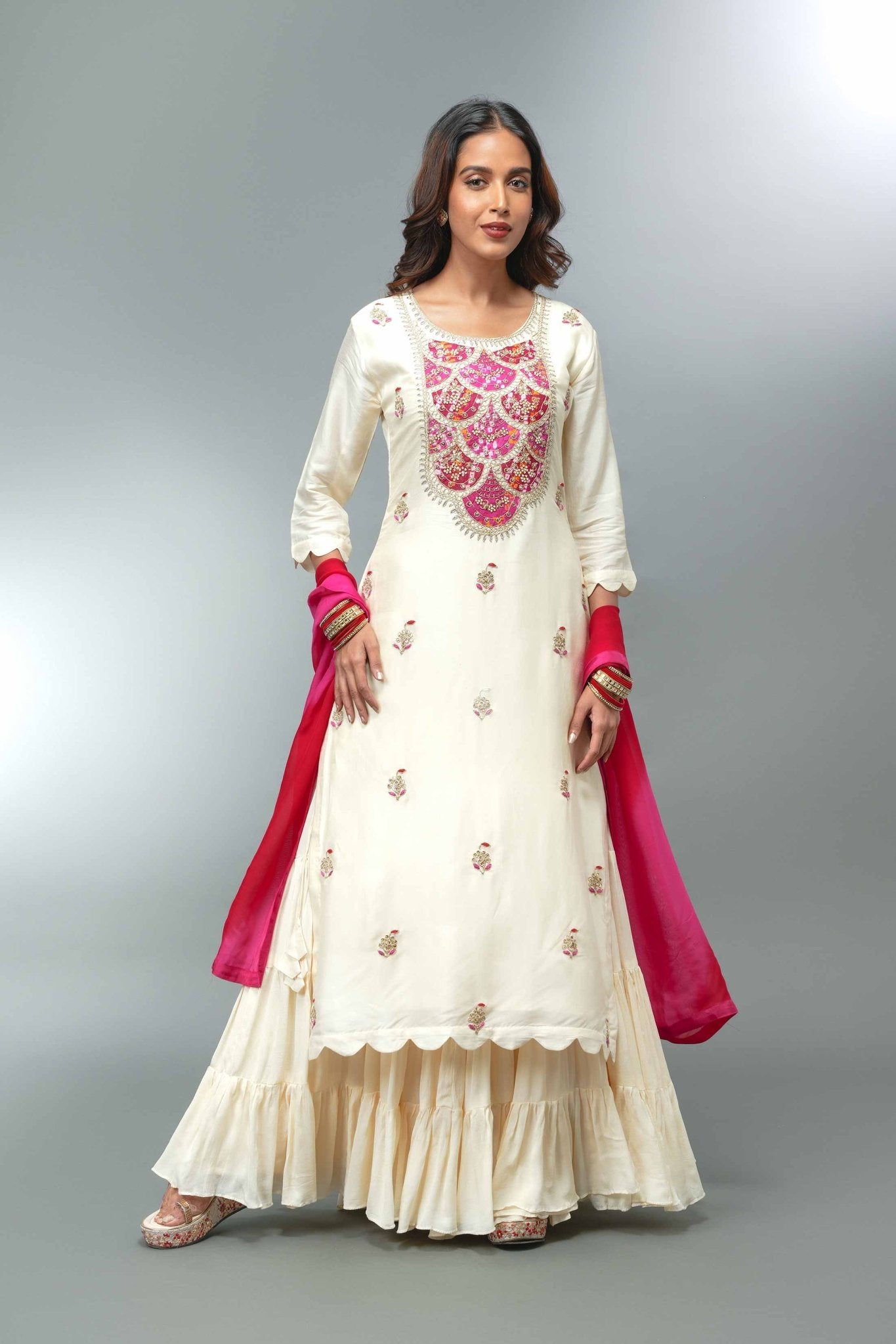 Silk Kurta Skirt With Dupatta - Tulsistudiolifestyletest