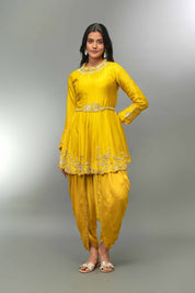 Silk Short Kurta With Dhoti Plus Belt - Tulsistudiolifestyletest