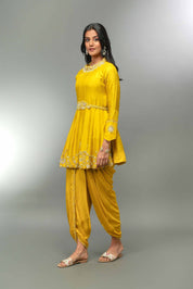 Silk Short Kurta With Dhoti Plus Belt - Tulsistudiolifestyletest