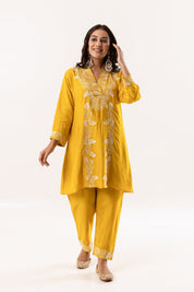 Sunshine Radiance Vibrant Yellow Embroidered Kurta Set with Dupatta - Tulsistudiolifestyletest