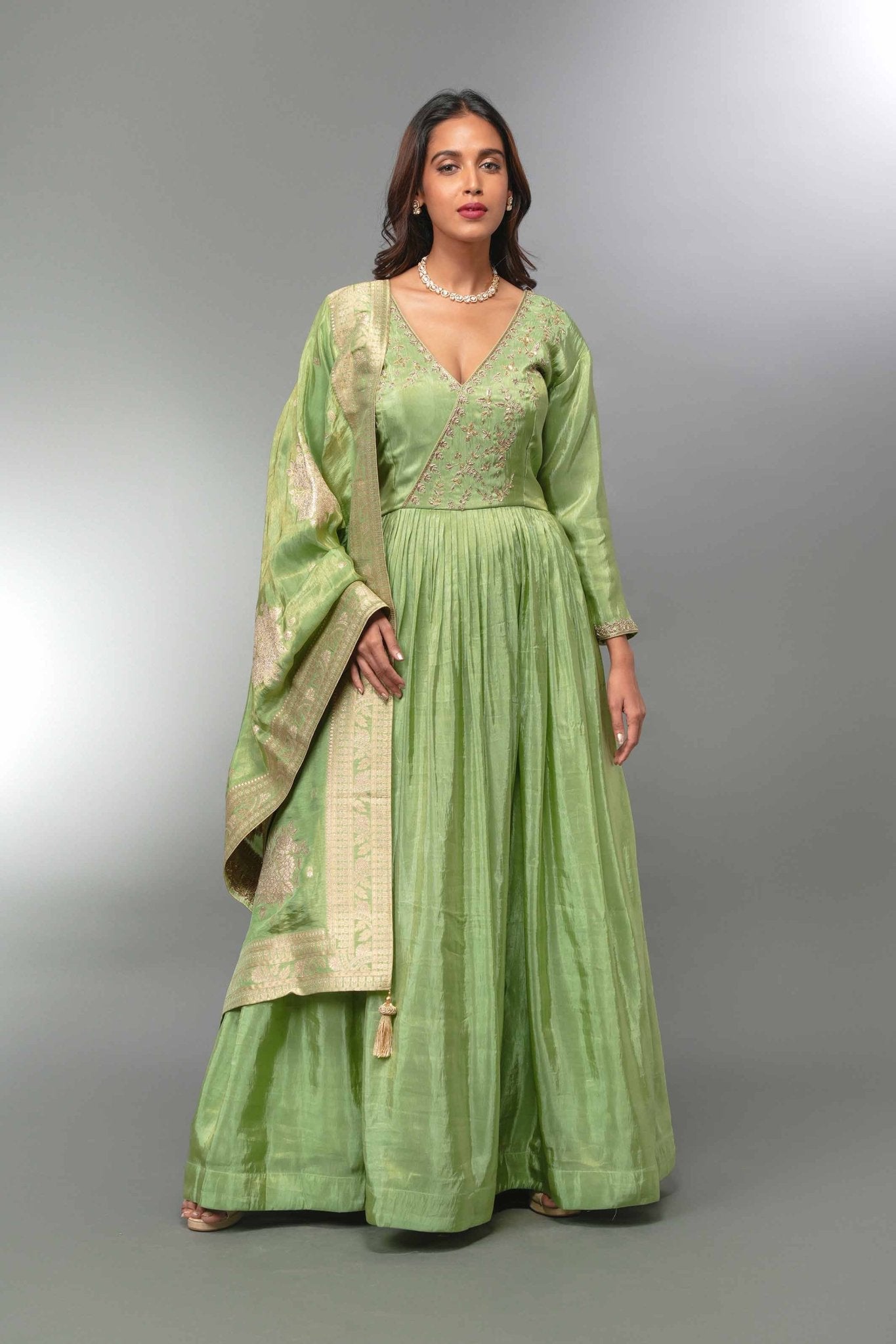 Tissue Silk Anarkali With Banarasi Dupatta - Tulsistudiolifestyletest