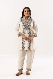 White Short Kurta Pant Set - Tulsistudiolifestyletest