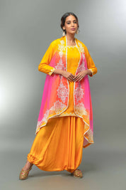 Yellow Short Kurta Harem Pant With Shrug - Tulsistudiolifestyletest